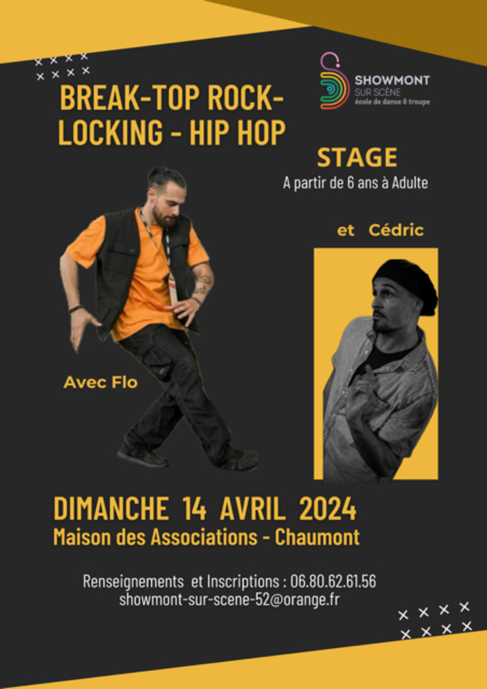 Stage danse break - top rock - locking - hip hop Maison des Associations Chaumont