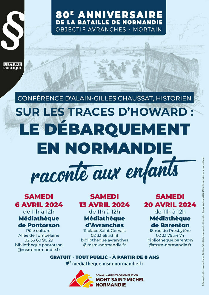 [Conférence] Sur les traces d'Howard : le Débarquement en Normandie raconté aux enfants Médiathèque d'Avranches Avranches