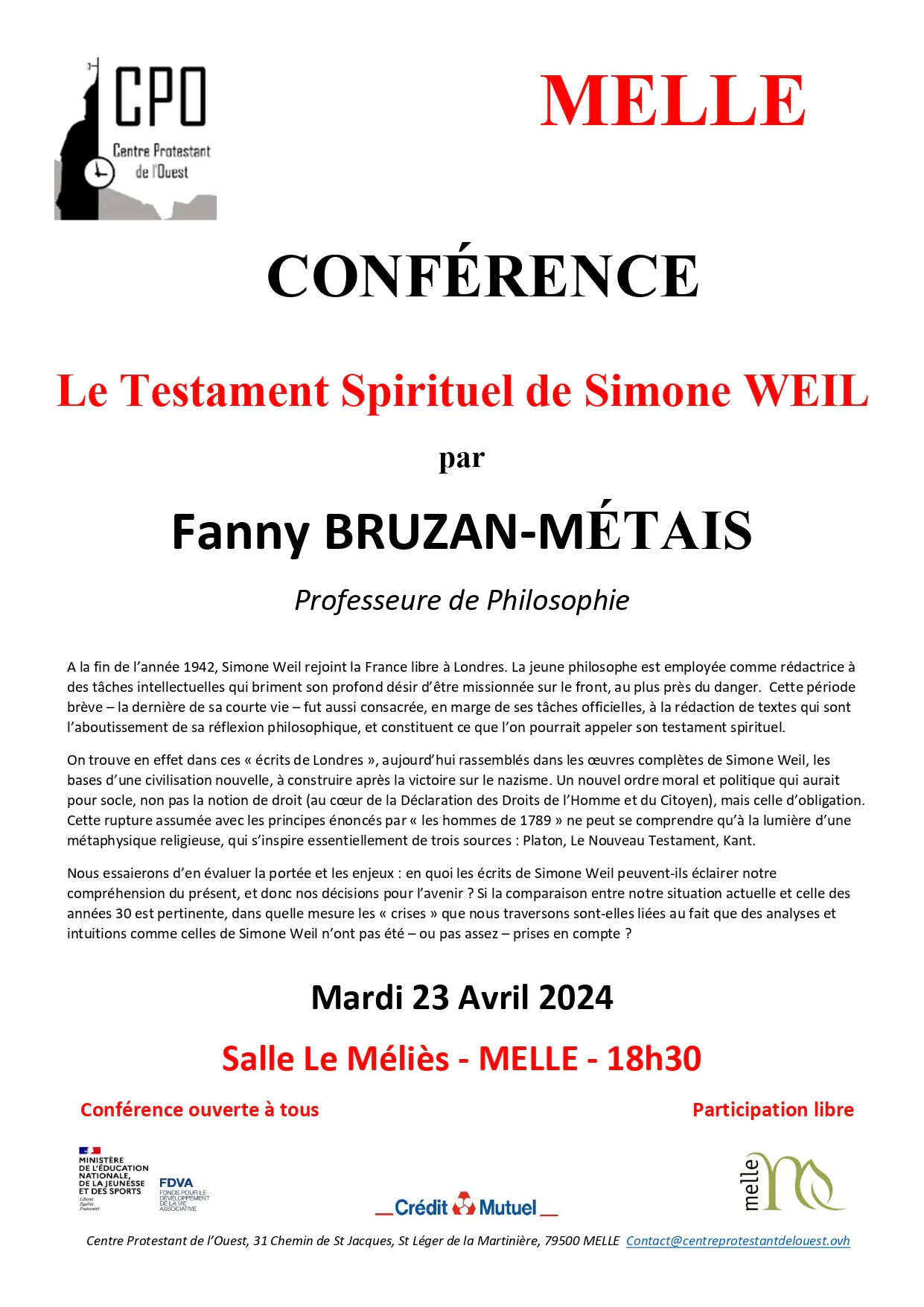 Le Testament Spirituel de Simone Weil