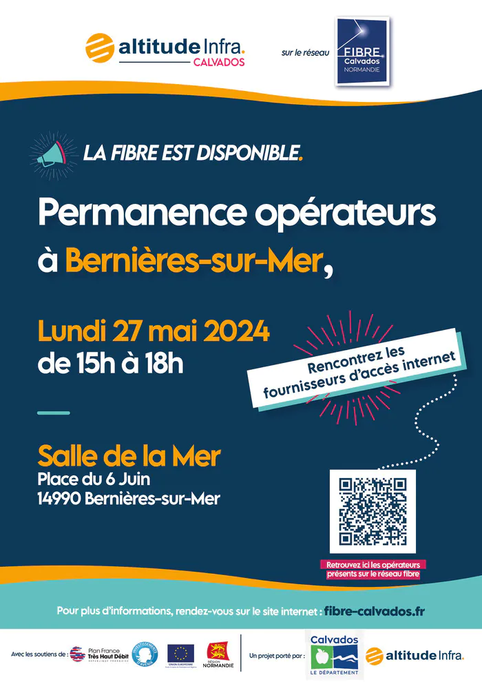 Permanence opérateurs fibre optique à Bernières-sur-Mer Salle de la Mer Bernières-sur-Mer