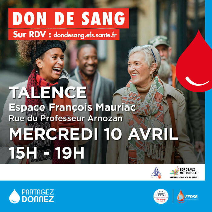 Don de sang Salle François Mauriac Talence
