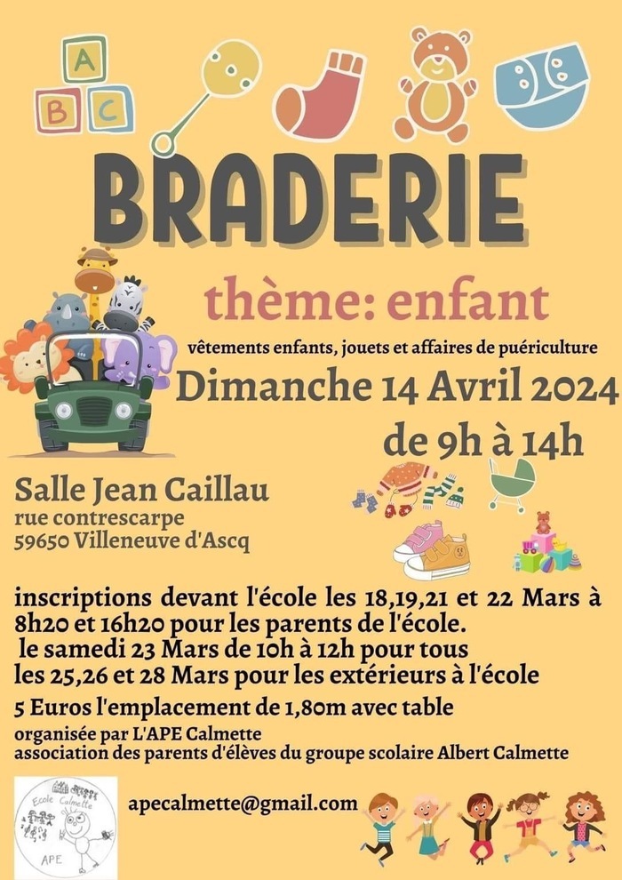 Braderie enfant Salle Jean Caillau Villeneuve-d'Ascq