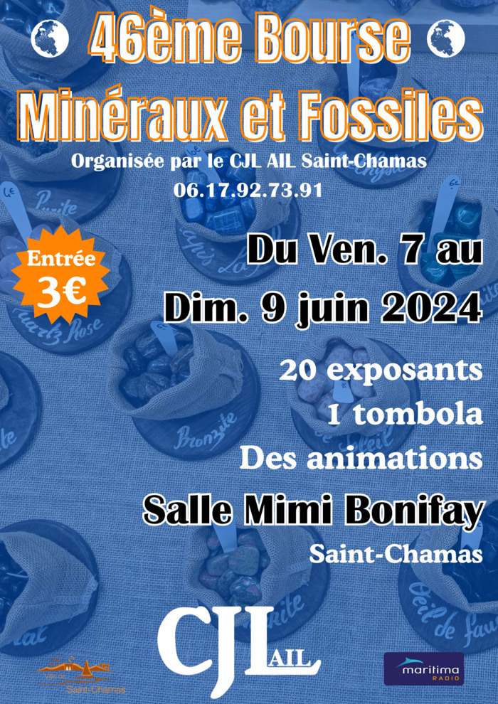 46ème Bourse aux Minéraux et Fossiles Salle Mimi Bonifay Saint-Chamas