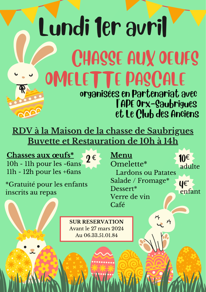 Chasse aux oeufs et Omelette Pascale