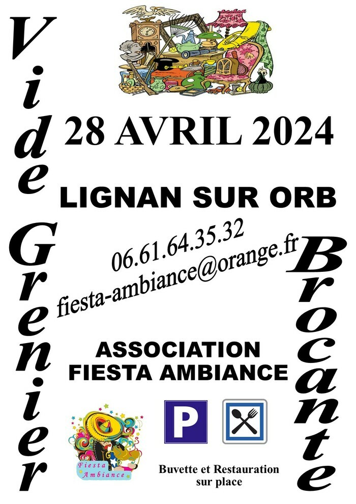 VIDE GRENIER A LIGNAN SUR ORB LE 28 04 2024 Square Paul Roque Lignan-sur-Orb