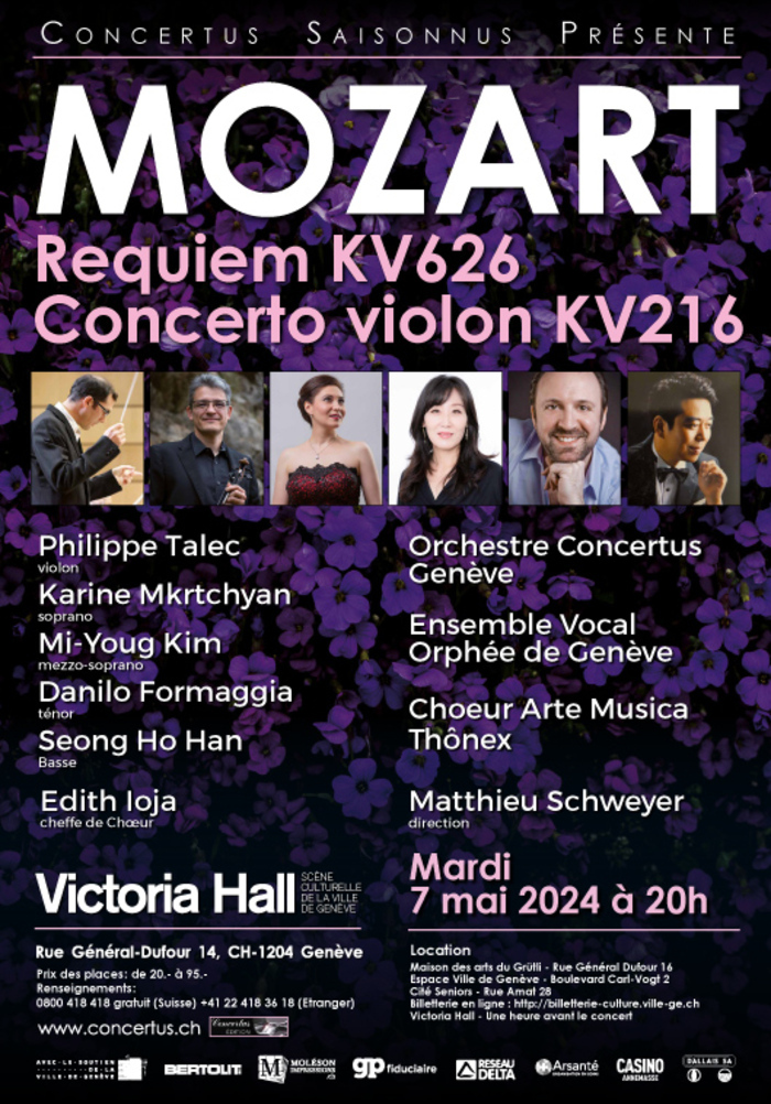 L’Orchestre Concertus de Genève; L’Ensemble Vocal Orphée de Genève; Le Chœur Arte Musica de Thônex Victoria Hall Genève