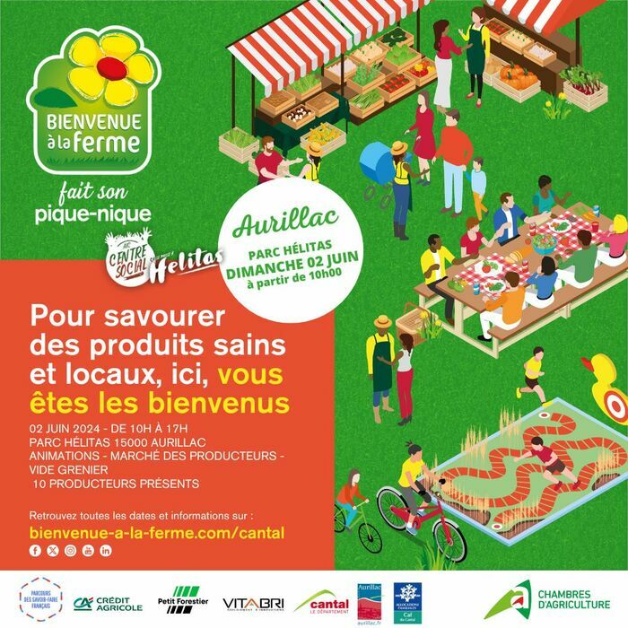 Bienvenue à la ferme organise son pique-nique fermier à Aurillac ! 68 boulevard louis dauzier 15000 aurillac Aurillac