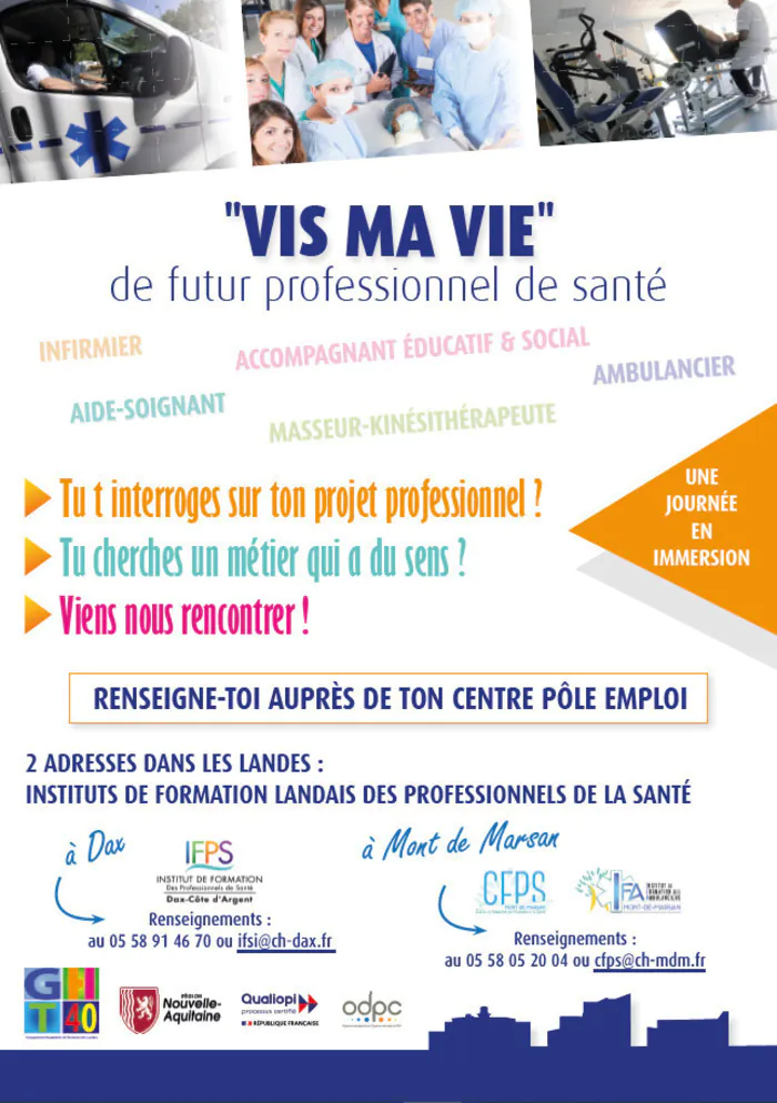 Vis ma vie formation accompagnement éducatif et social Centre de formation des professionnels en Santé Mont-de-Marsan