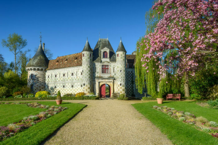 Visite guidée carte postale du château Château de Saint-Germain-de-Livet Saint-Germain-de-Livet