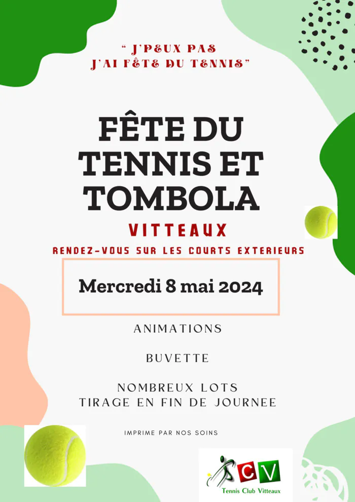 Fête du Tennis - Tombola Commune de VITTEAUX - Côte d'Or - Schœneck