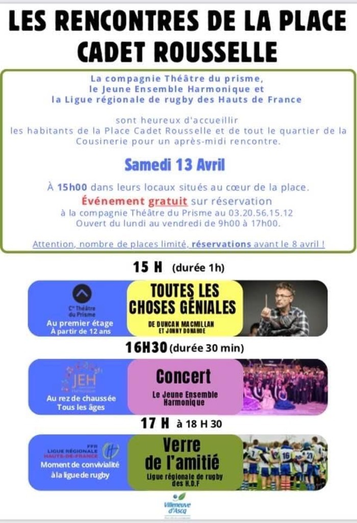 Les rencontres de la Place Cadet Rousselle Compagnie Théâtre du Prisme Villeneuve-d'Ascq