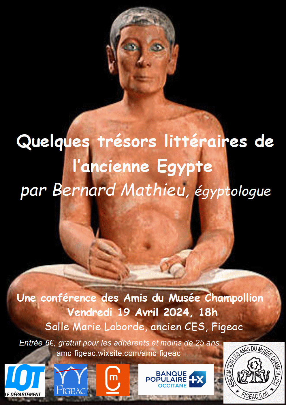 Conférence "Quelques trésors littéraires de l'ancienne l'Egypte" par Bernard Mathieu