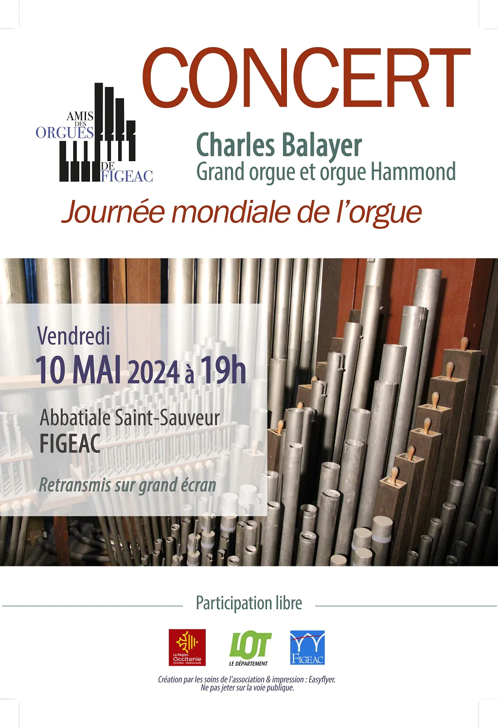 Concert "Charles Balayer Grand orgue et orgue Hammond"