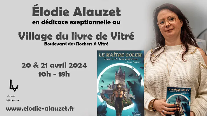 Élodie Alauzet dédicace Le Maître Golem au Salon du Livre de Vitré Hall du parc Vitré