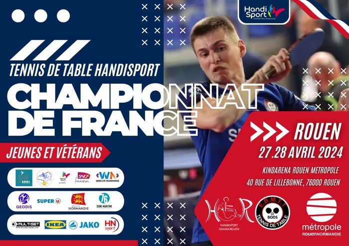 Championnat de France Tennis de Table Handisport Le Kindarena Rouen
