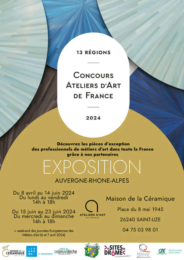 Concours Ateliers d'Art de France. Exposition régionale Auvergne-Rhône-Alpes Maison de la céramique Saint-Uze