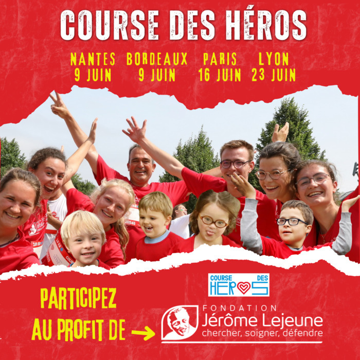 Participez à la Course des Héros au profit de la Fondation Jérôme Lejeune ! Parc de la Chantrerie Nantes