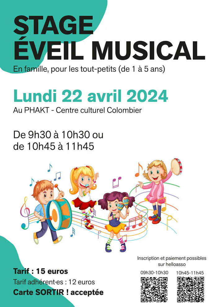 Stage d'éveil musical PHAKT - Centre culturel Colombier Rennes