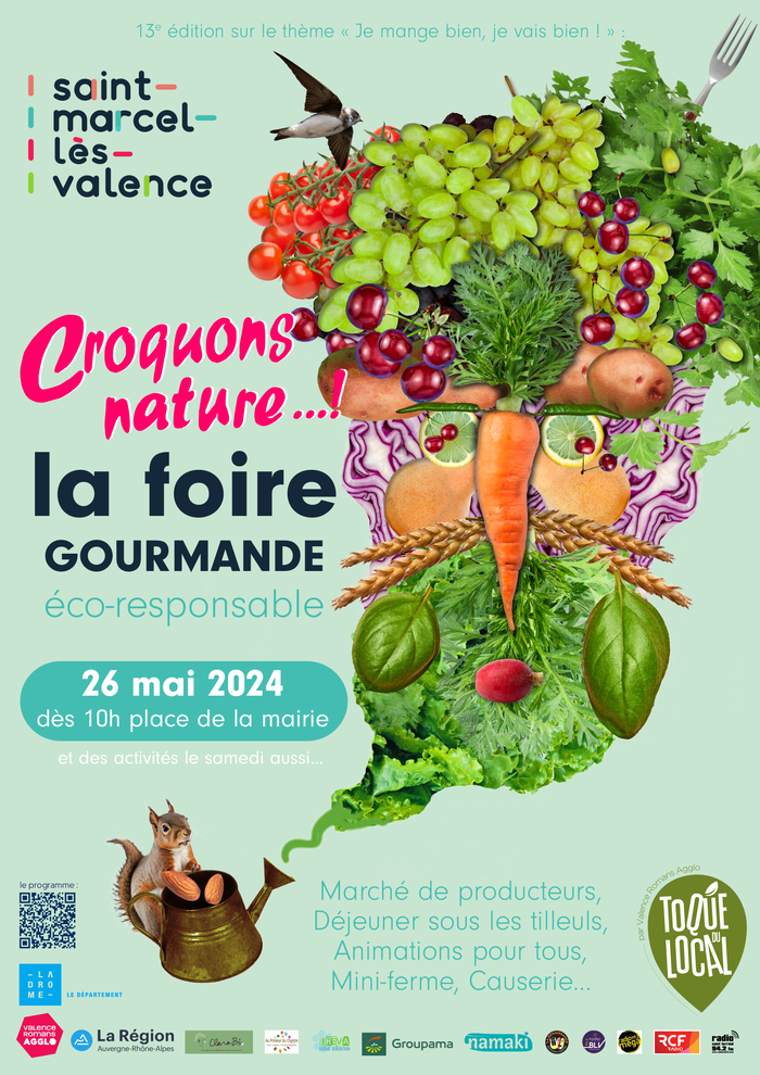 13ème foire gourmande bio éco-responsable Croquons Nature... ! Place de la Mairie 26320 Saint Marcel-lès-Valence Drôme Saint-Marcel-lès-Valence