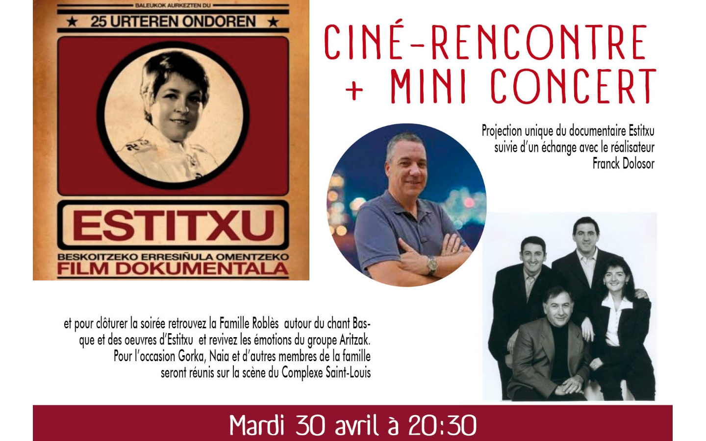 Ciné-rencontre + mini-concert Estitxu Rue Jean Urruty Saint-Palais ...