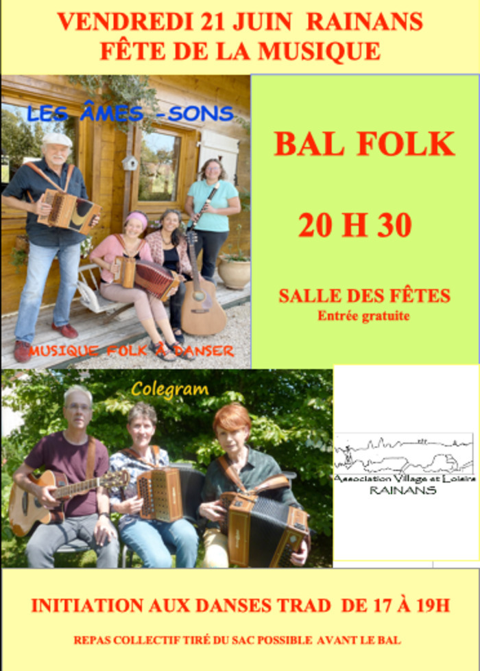 Bal Folk-Fête de la musique salle des fêtes bâtiment communal