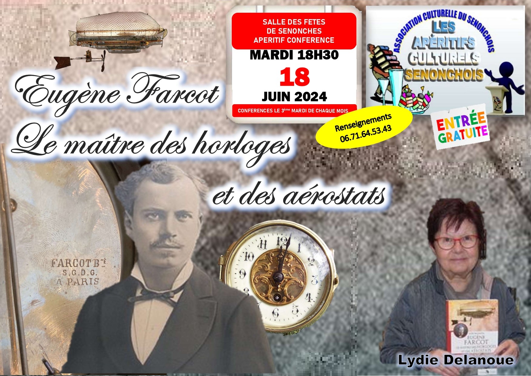 Apéritif conférence Eugène Farcot le maître des horloges et des aérostats