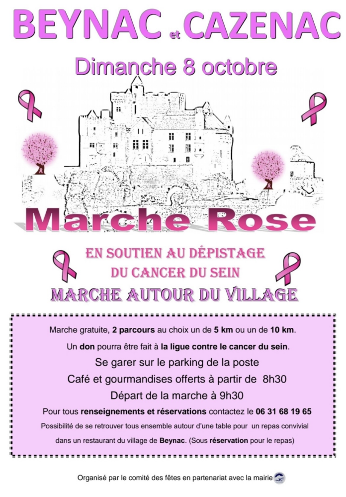 Marche dans le cadre d’Octobre Rose Beynac-et-Cazenac dimanche 6 ...