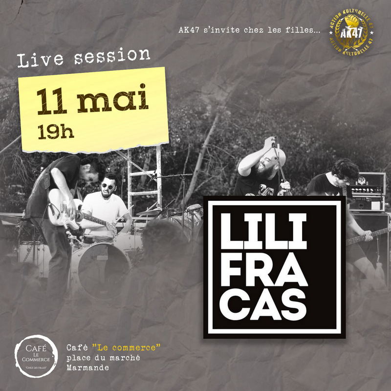 Concert de "Lili Fracas" au Café Le Commerce "Chez les Filles"